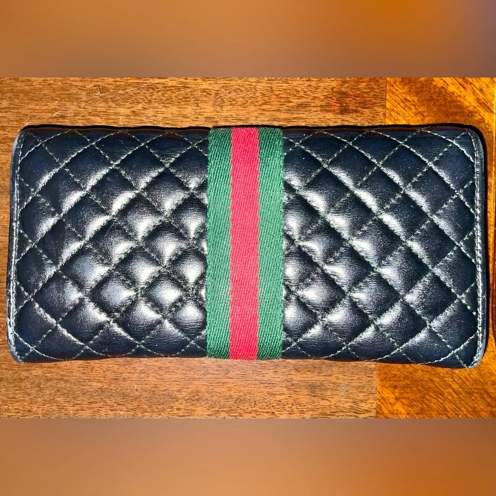 Gucci Black Ophidia Sherry Webb Line Quilted Leather Long wallet. Almost Perfect - Picture 4 of 15